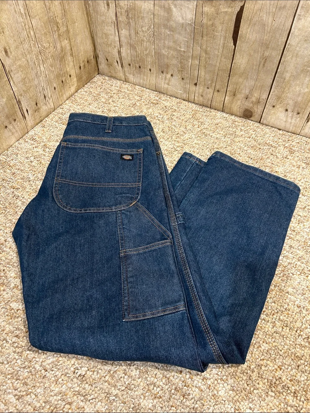 Dickies Flex Men’s 32x32 Dark Blue Carpenter Jeans Relaxed Straight